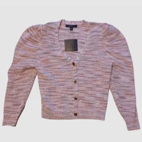 NWT Marc New York Button Up Puff Sleeve Sweater Size Medium - Picture 13 of 13